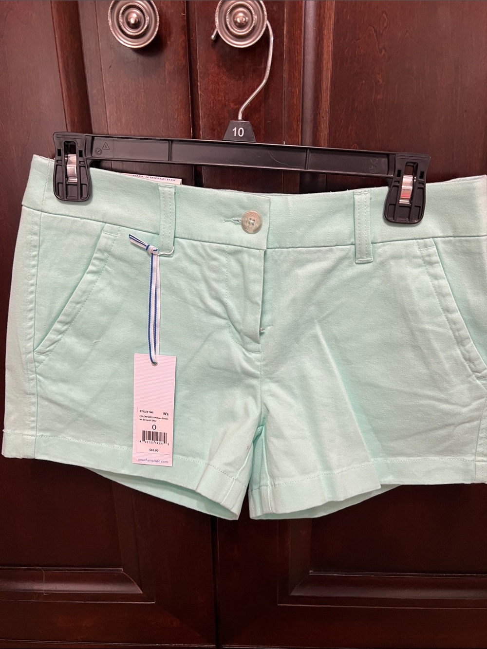 Southern Tide Mint Green Cotton Blend Bermuda Shorts